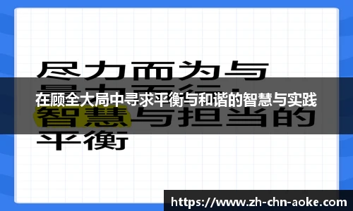 在顾全大局中寻求平衡与和谐的智慧与实践